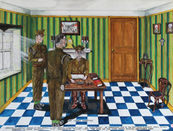 My Court Martial. Sentence. No bravery awards of war medals.VC. MM. Mention in Dispatches etc. No promotions. No transfers out of the 92nd field Regiment. Extra duties. Ordered to start smoking. This punishment to last until the end of the war. Auchy, France. December 1939.