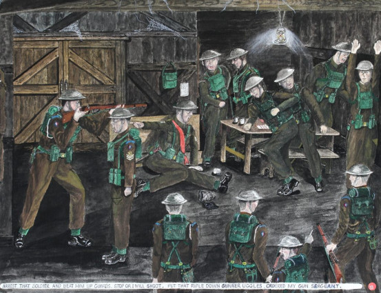 “Arrest that soldier and beat him up guards.” “ Stop or I will shoot.” “ Put that rifle down Gunner Uggles” ordered my gun sergeant.