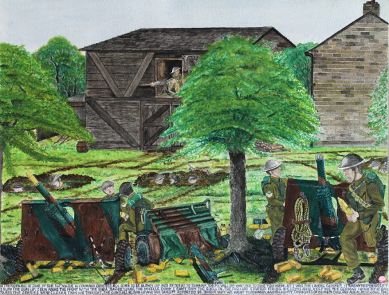 On the morning of June 1st our Sgt/Major in Command ordered all guns to be blown up and retreat to Dunkirk. Ships will be waiting to take you home. As I was the limber gunner it was my responsibility to blow the gun up. I ran round the front with the shell. “Sarg, lower the muzzle down, I can’t ram the shell in.” The fusilier started firing his Lewis gun, keeping the German infantry at bay. I guess the Jerries were closer than we thought, the guns all blown up and the Sargts. reported so, on our way we went to Dunkirk and Blighty, thoughts of being in England again. Rosendaal. 1940.