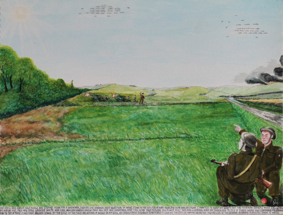 Red and I ran about half a mile and stopped again for a breather. I never did answer Red’s question of what i saw in the sky for he may think I’ve gone mad, because I wanted to keep my sanity but the feverish shivers were still going on inside me. “You are still looking white and cool as a cucumber while I am all hot and sweating. Are you sure you’re feeling all right Vic?” “Yes, Red.” Looking over my shoulder to see if there were any Germans following and to see if there is another soldier lying by the edge of the field, believing it would be my soul, as I would have to go back to retrieve it. “Look Vic. The officer waving us on, yeah and you look at the Germans bombing Dunkirk. What a mess”.