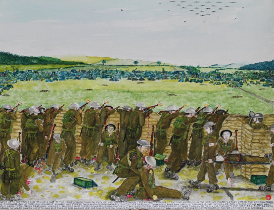 I went up to the front line to have a chat to the Lewis gunner from the fusilier(s) who was at Rosendaal. I told him about blowing up the guns and firing at the German infantry as they attack the position. I fired the 25 pounder gun at them, killing about a hundred and stopped their advance on Dunkirk. “I told you they were about two hundred yards away.” “I am glad you made it,” said the fusilier, then a Major asked me what was I doing here. I said I’d been rescuing wounded soldiers from the burning building and collecting identity discs from dead soldiers to hand them over to my C.O. then on to the hospital ship back to England. The Major gave be a mess tin half full of dead soldiers’ discs and said “Before you go back, pick up that dead soldier and put him up against the sand bags with the others and fire a round at the Germans.”