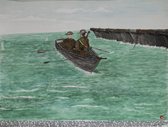 My Colonel came and asked me to row him out to the barge to send another message for the General. I did and on the way back he said, “You been here before. Sent a message to the British Navy calling them cowards in the face of the enemy and you threatened to blow up the operator and the Morse code equipment with a hand grenade. Is that true?” “Yes, Sir.” “Well for your information they are coming in tonight. They couldn’t come last night because here were too many u-boats in the channel.” “That, Sir, proves my point ‘cowards’. We have destroyers to destroy u-boats. The government was warned in 1936 England will be at war against Germany in 1939 and the start re-arming but they ignored it saying it’s all nonsense. Well, there is going to be worse disaster to come this six years of war than Dunkirk. I have been given a commanding order to save the B.E.F. rear guard of over 20,000 soldiers from being executed. This war Colonel, is between me and Hitler and his Nazi party. He created this war and I have to destroy him.”