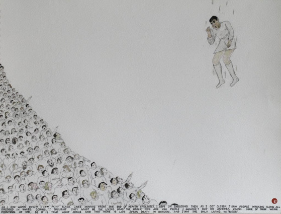 As I was going down I saw faint black lines moving from one end of heaven endlessly. I kept on shouting. The as I got closer I saw people walking along all dressed in white gowns. I thought they must be the living dead. The souls. “Who are you people? ” I shouted. But no answer came. Some of them were pointing at me. So it is true what Jesus said that there is life after death in heaven. ‘And I am the only living witness’.