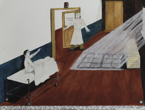 Then I felt a thump. I opened my eyes and knew I was back on the hospital operating trolley and seeing white above. I realised it was a white sheet covering me from head to foot. I threw the sheet back as I was gasping for air. Sitting up I notice a wooden coffin box, then the medical orderly came out of the operating room. I shouted at him, “ Hey you. What the bloody hell’s going on here?” The medical orderly turned and gasped. He went white and his hair stood up on end in a state of shock shouting out “He’s come back alive. Sir, come and look at this. He’s alive.” He went back in shouting “He’s come back alive.”